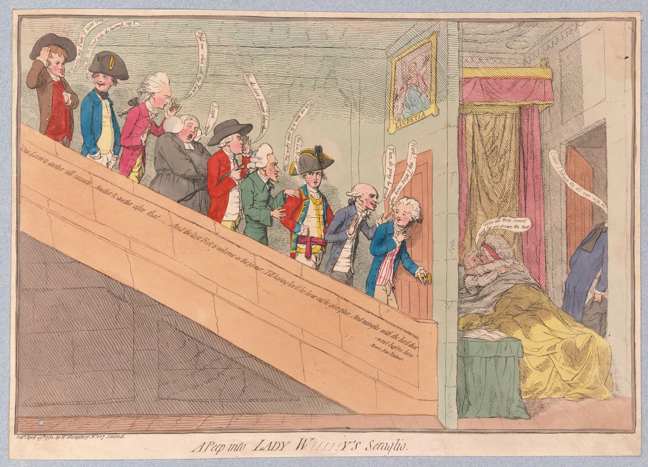 Een kijkje in Lady W!!!!!ys serail door James Gillray