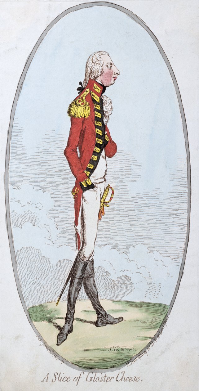 Een plak Gloster kaas, gepubliceerd door Hannah Humphrey in 1795 door James Gillray