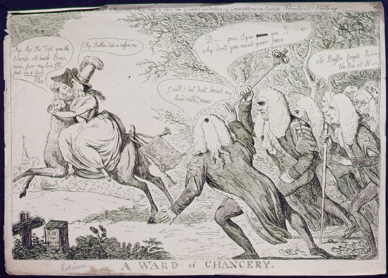 Een pupil van de kanselarij door James Gillray