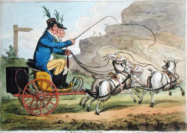 Een Welch Tandem door James Gillray