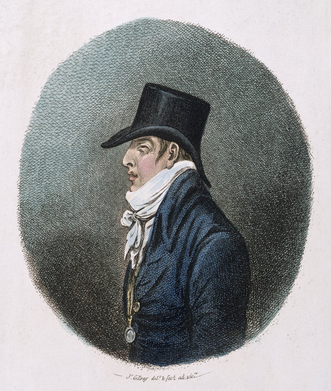 Een portret, gepubliceerd door Hannah Humphrey in 1799 door James Gillray