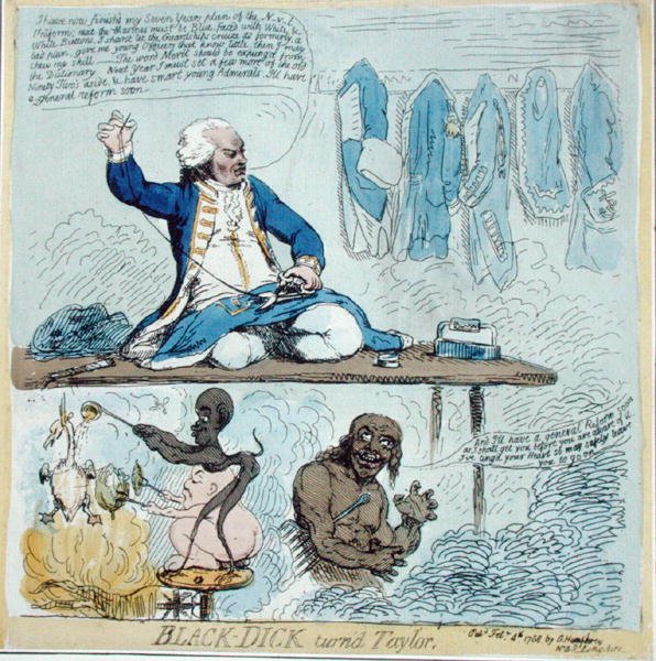 Black-Dick werd Kleermaker door James Gillray