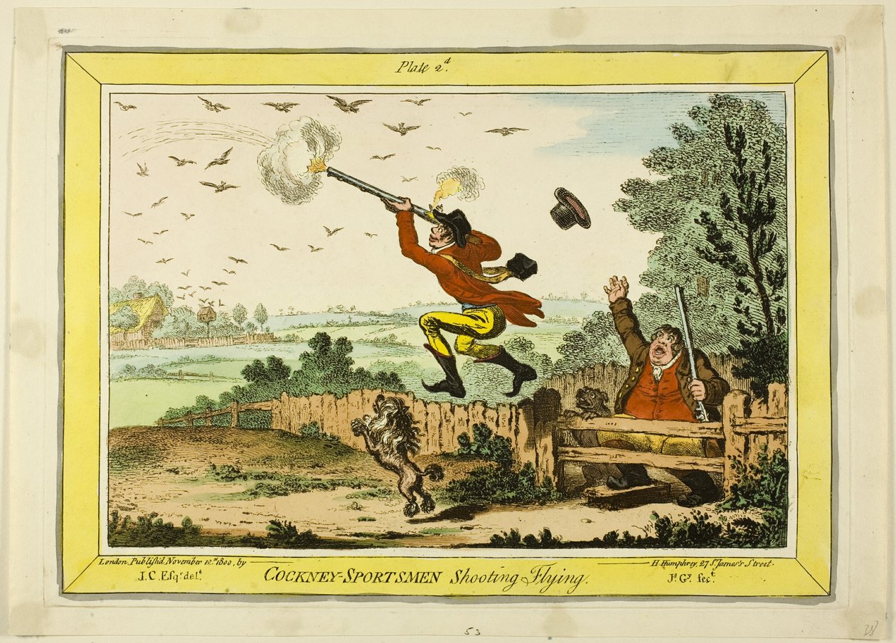 Cockney Sportmannen Vliegend Schieten door James Gillray