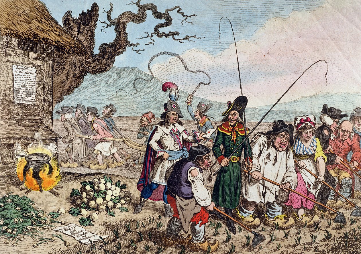 Gevolgen van een succesvolle Franse invasie, of We leren de Engelse Republikeinen werken door James Gillray