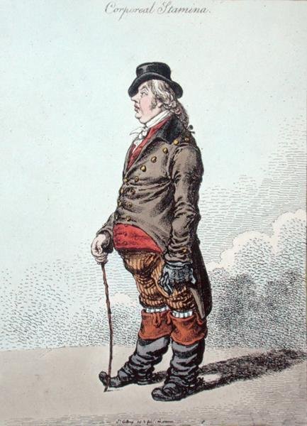 Lichamelijke uithoudingsvermogen, gepubliceerd door Hannah Humphrey in 1801 door James Gillray
