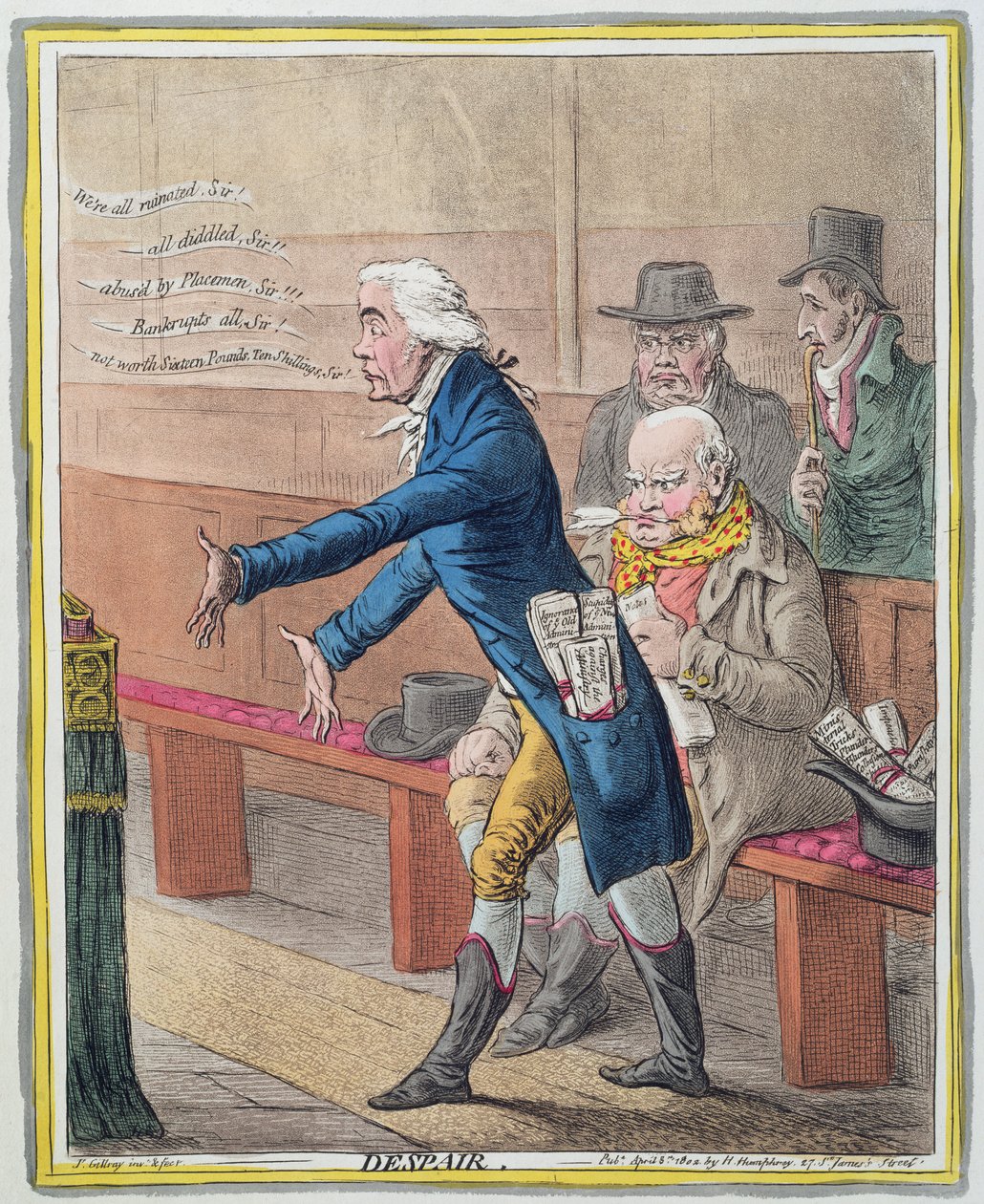 Wanhoop, gepubliceerd door Hannah Humphrey in 1802 door James Gillray