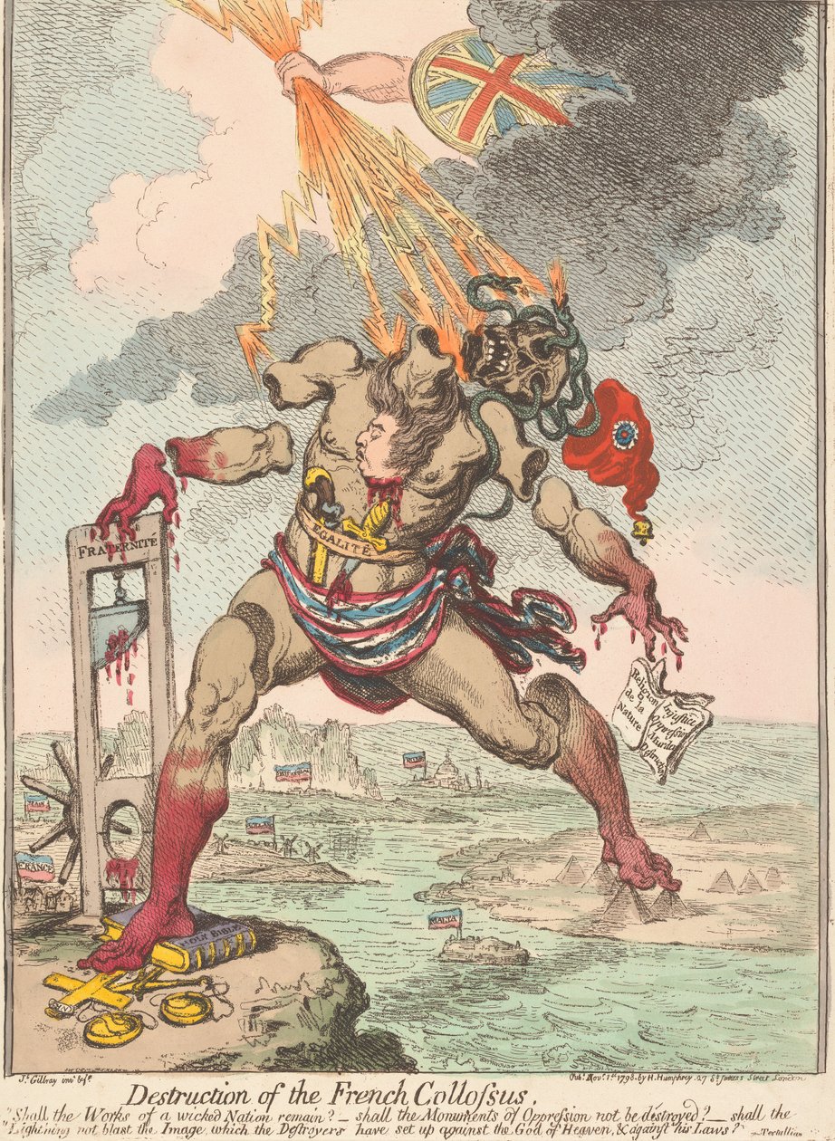Vernietiging van de Franse kolos door James Gillray
