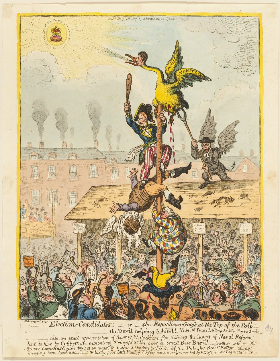 Verkiezingskandidaten door James Gillray