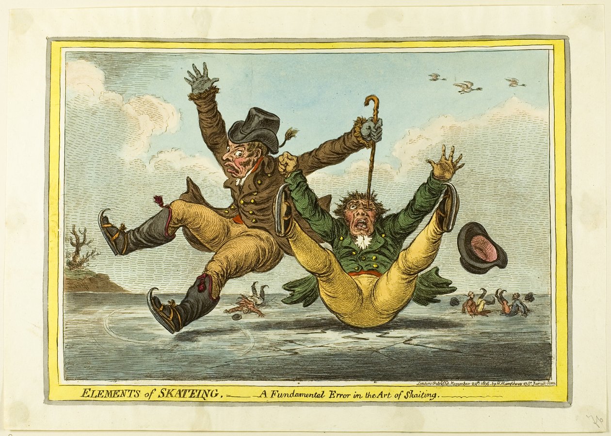 Elementen van skaten: Een fundamentele fout in de kunst van het skaten door James Gillray