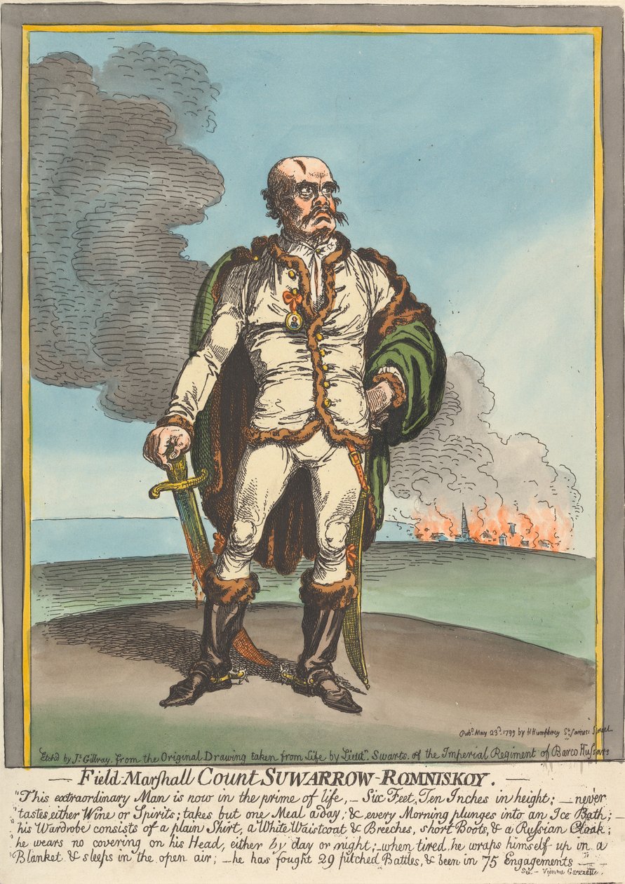Veldmaarschalk graaf Suwarrow-Rominskoy --- door James Gillray
