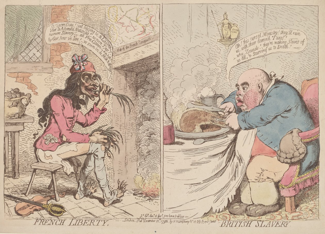 Franse Vrijheid en Britse Slavernij door James Gillray