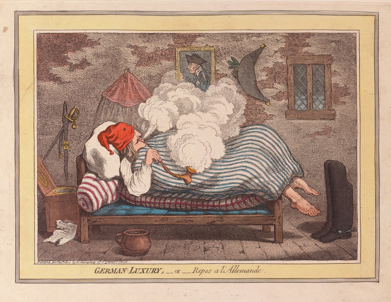 Duitse Luxe of Rust à la Allemande, uitgegeven 1800 door James Gillray