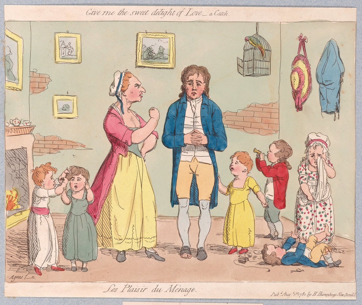 Geef me het Zoete Genot van Liefde, een Catch, gepubliceerd 1781 door James Gillray