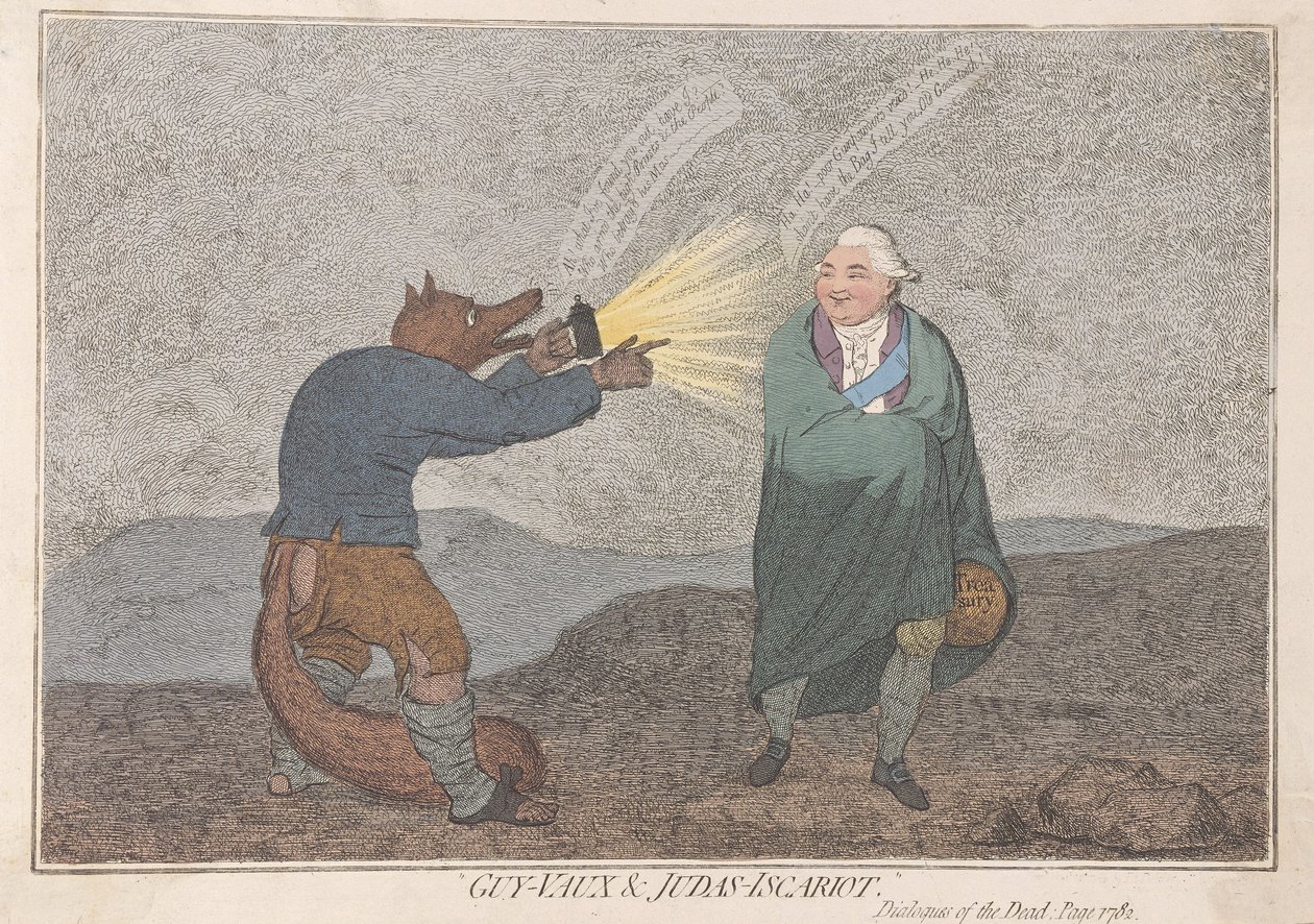 Guy-Vaux en Judas-Iscariot door James Gillray