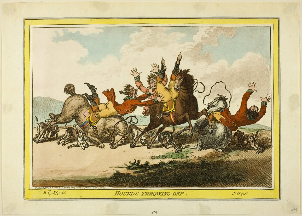 Honden losgooien door James Gillray