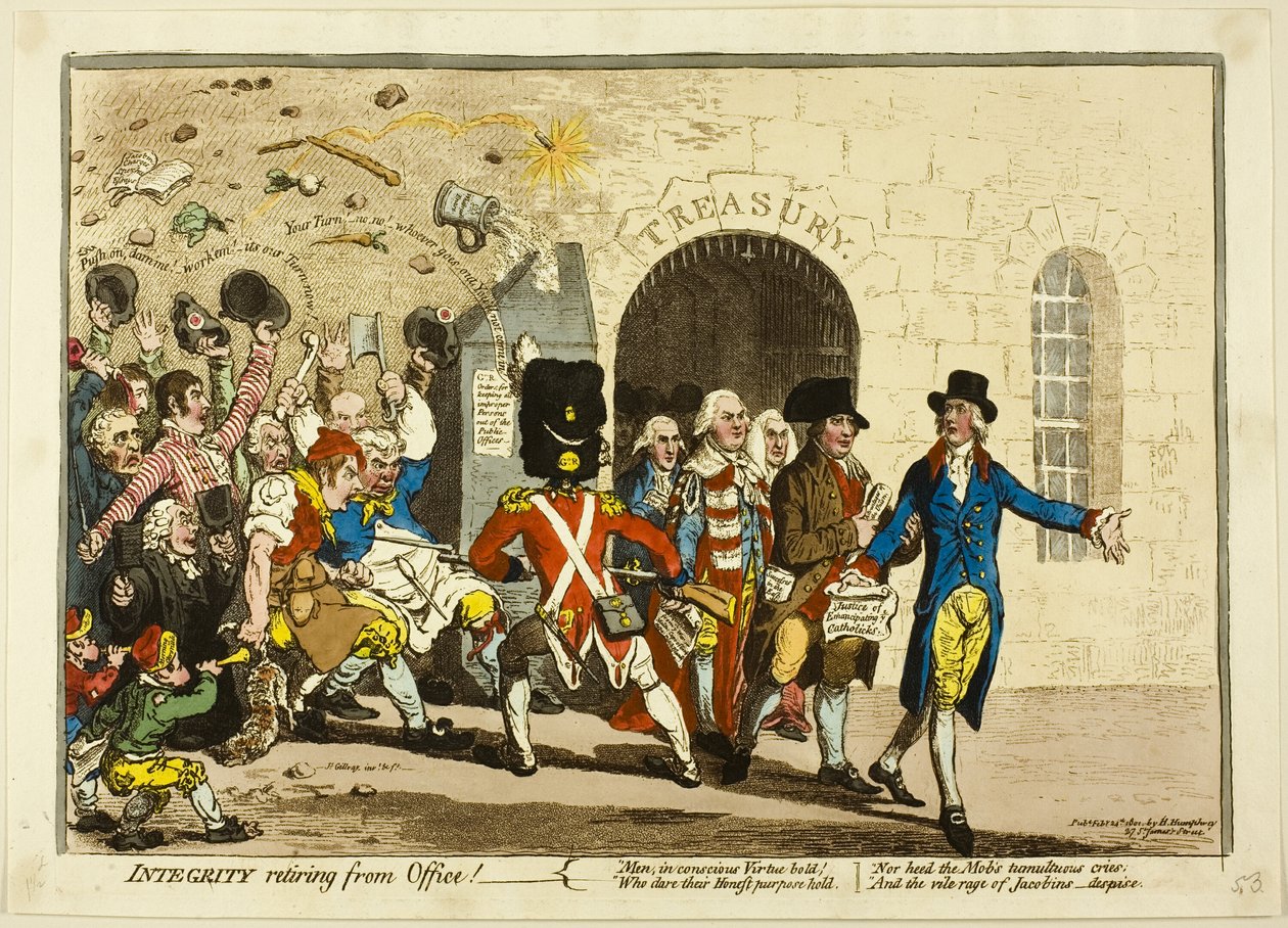 Integriteit aftreden door James Gillray