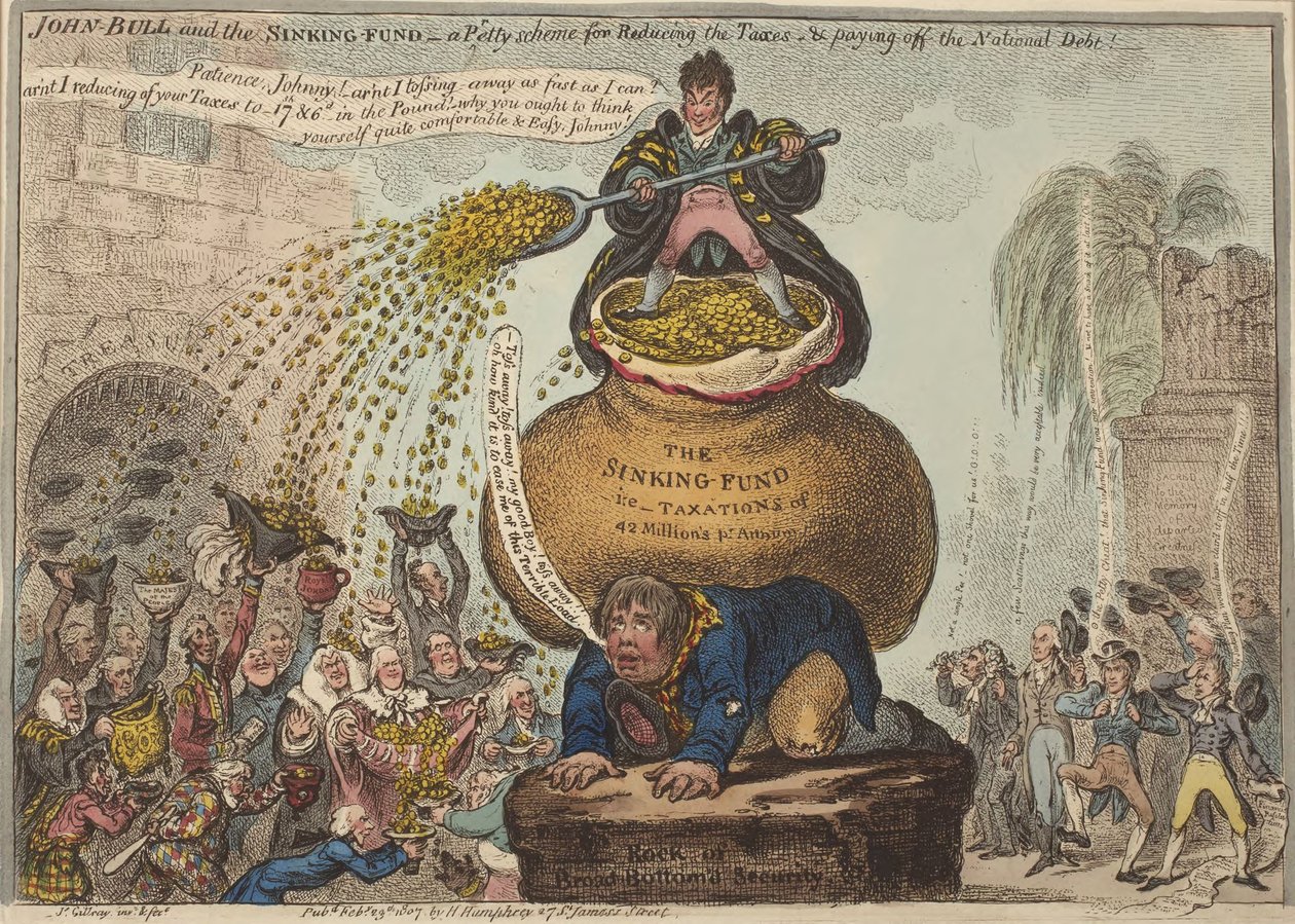 John Bull en het aflossingsfonds door James Gillray