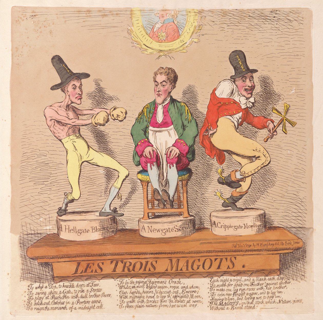 Les Trois Magots door James Gillray