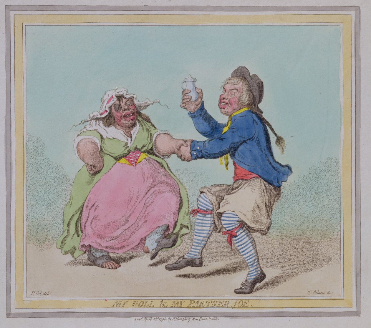 Mijn Poll en Mijn Partner Joe, gegraveerd door T. Adams, uitgegeven door Hannah Humphrey, 1796 door James Gillray