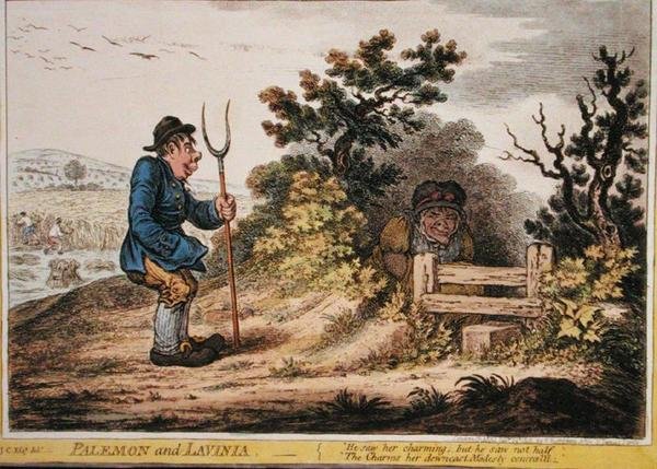 Palemon en Lavinia, uitgegeven door Hannah Humphrey in 1805 door James Gillray