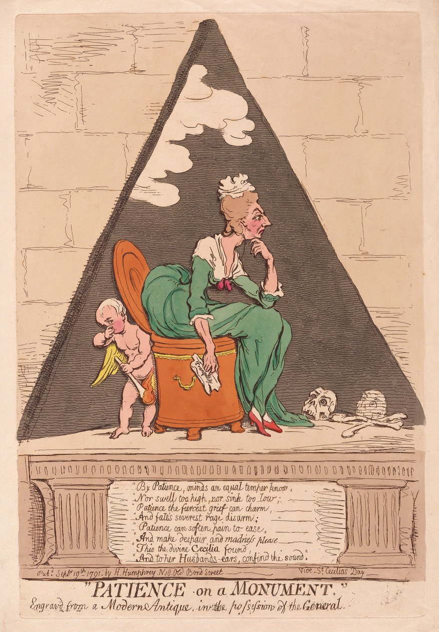 Geduld op een Monument door James Gillray