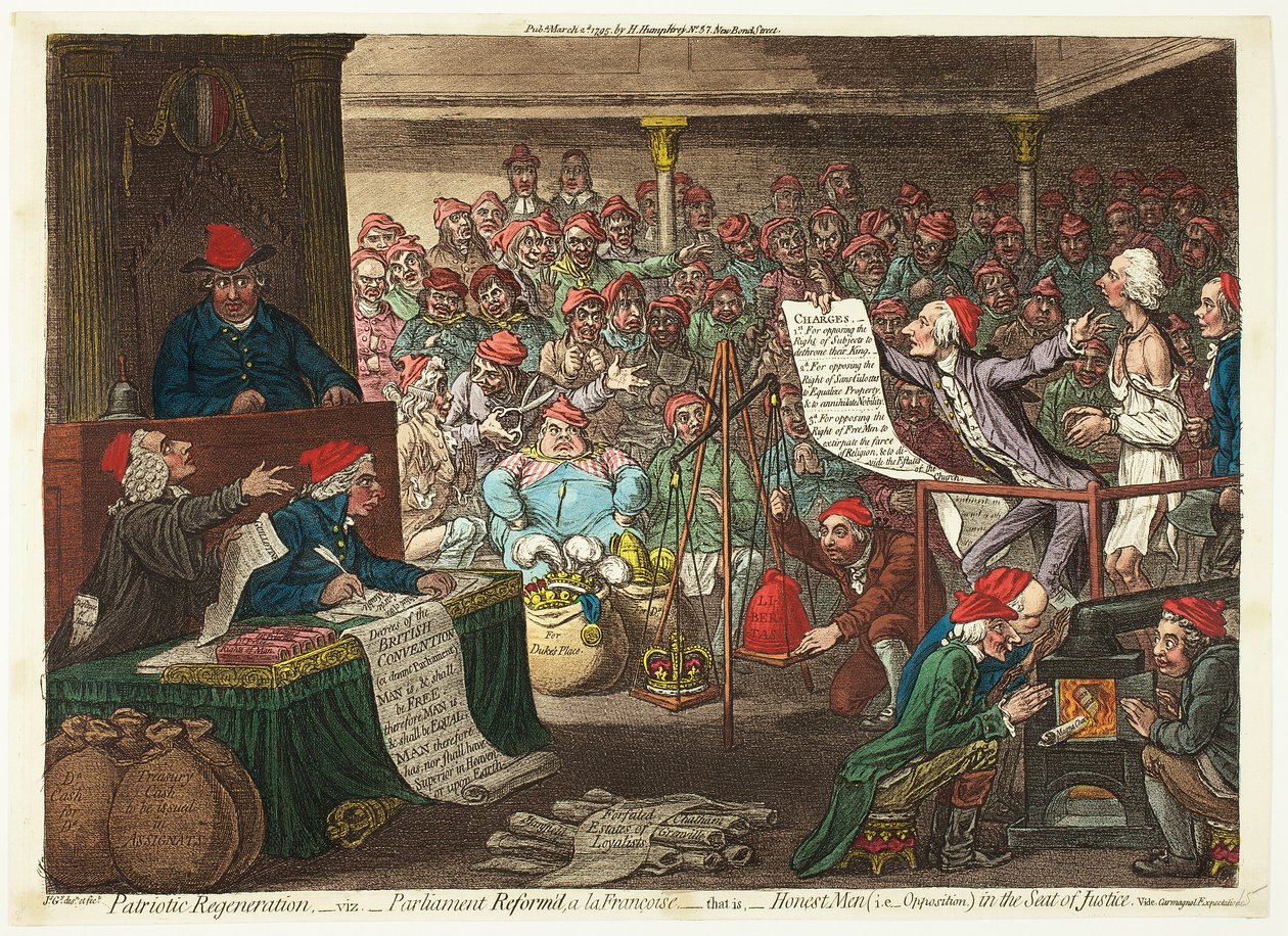 Patriottische Regeneratie, namelijk: Parlement hervormd, a la Françoise... door James Gillray