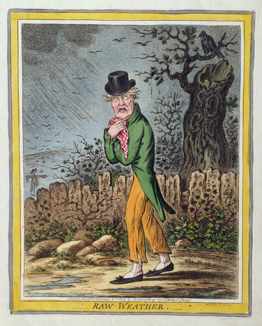 Ruw weer, uitgegeven door Hannah Humphrey in 1808 door James Gillray