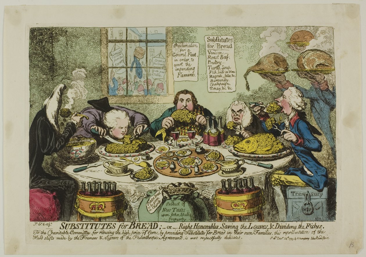 Vervangingen voor brood door James Gillray