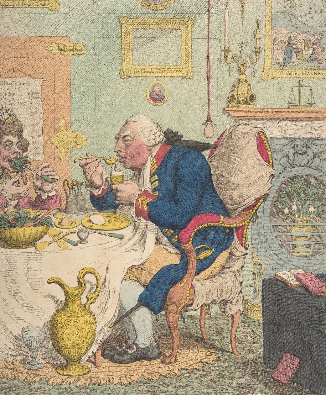 Matigheid Geniet van een Eenvoudige Maaltijd, 28 juli 1792 door James Gillray