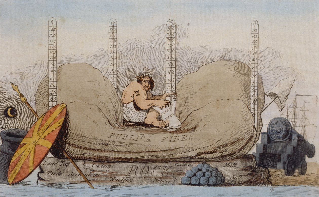 De incubus 1784 (handgekleurde ets) door James Gillray