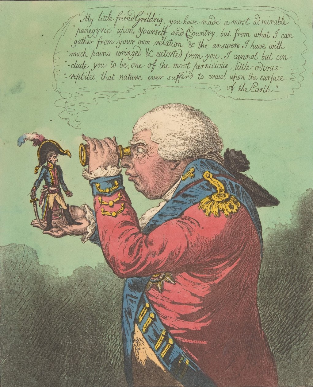 De koning van Brobdingnag en Gulliver. - Vide. Swift