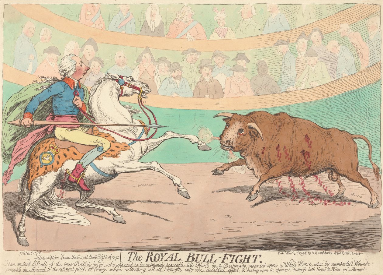 Der königliche Stierkampf door James Gillray