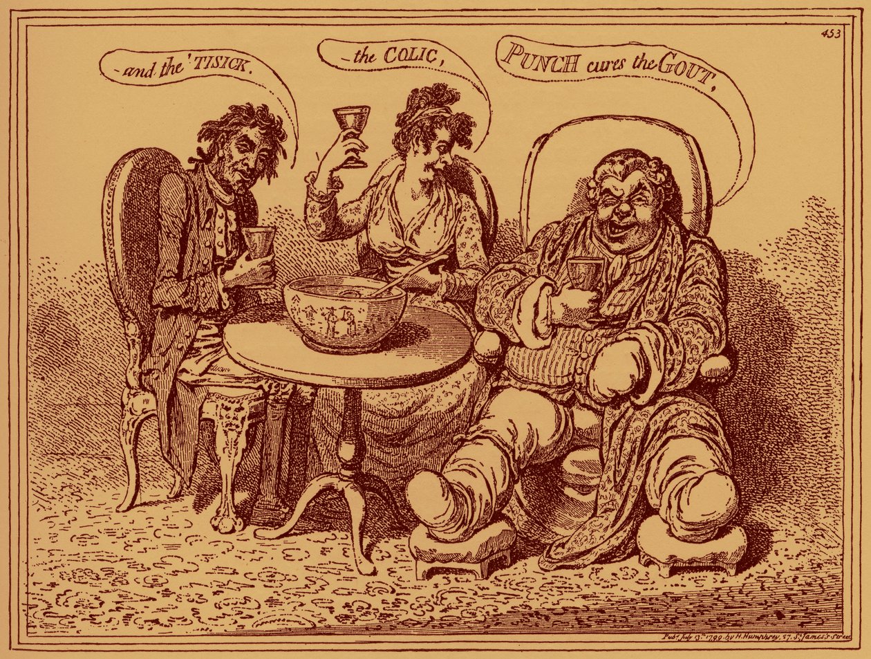 De verwoestingen van sterke drank - karikatuur door James Gillray