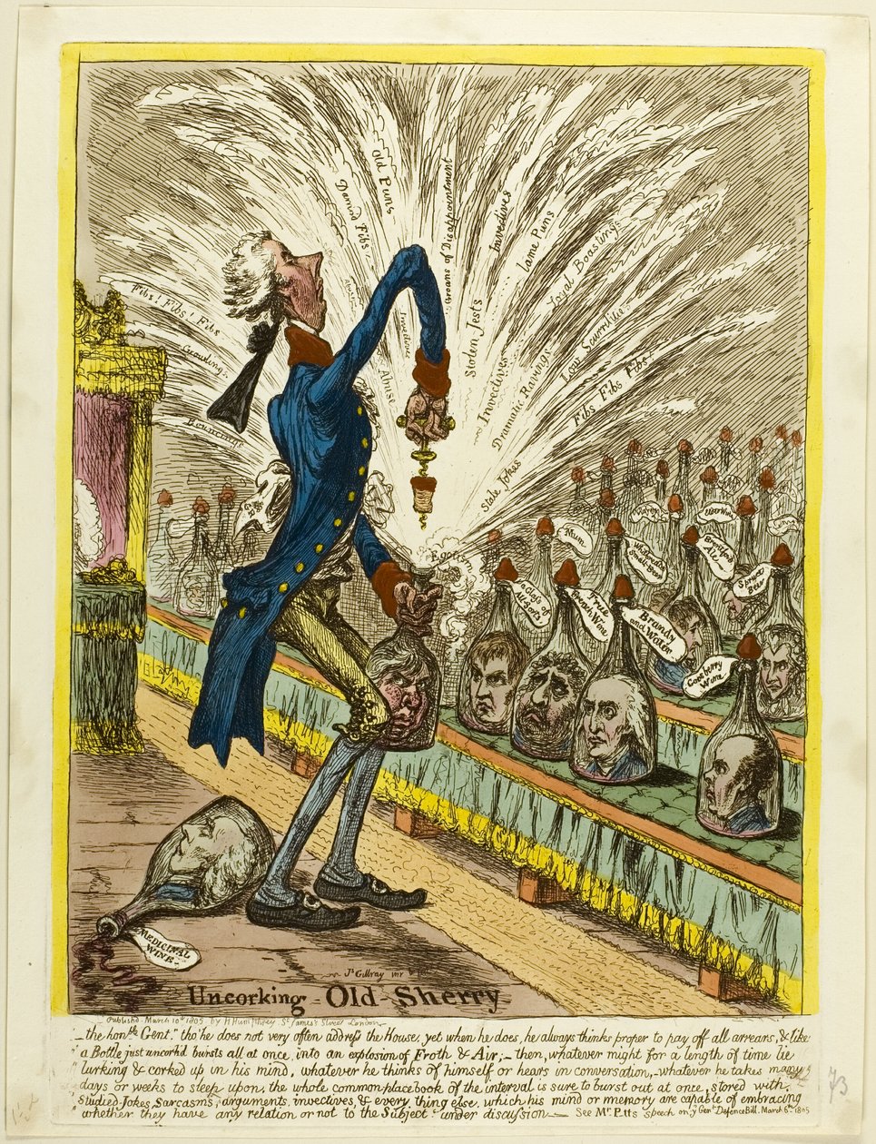Oude Sherry ontkurken door James Gillray