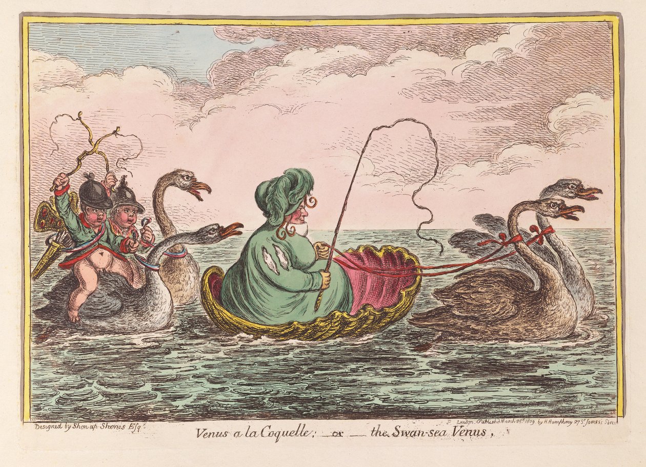 Venus a la Coquelle; of de Swansea Venus, uitgegeven 1809 door James Gillray