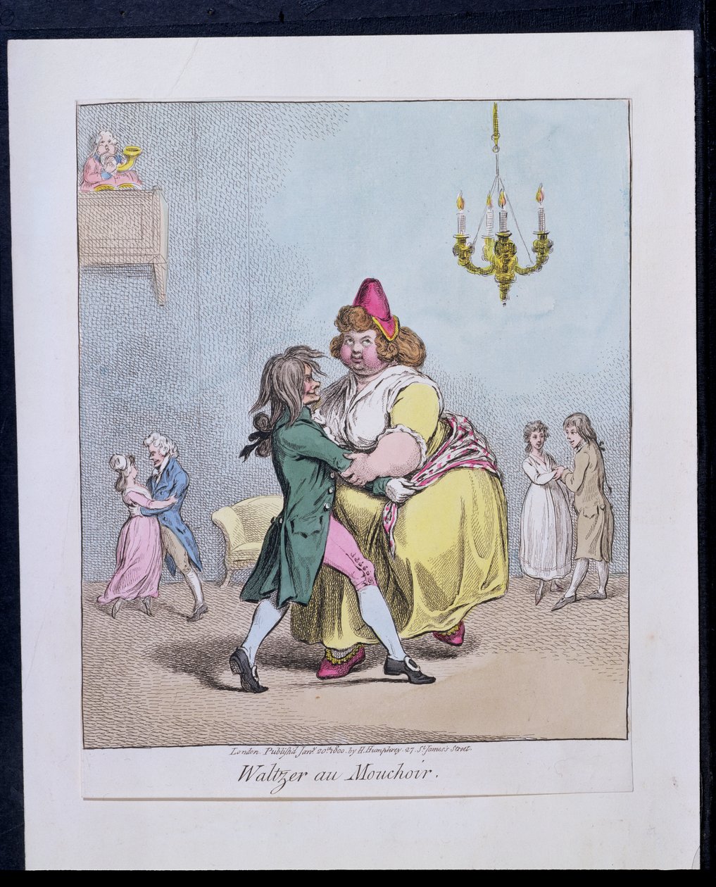 Waltzer au Mouchoir, uitgegeven door Hannah Humphrey in 1800 door James Gillray