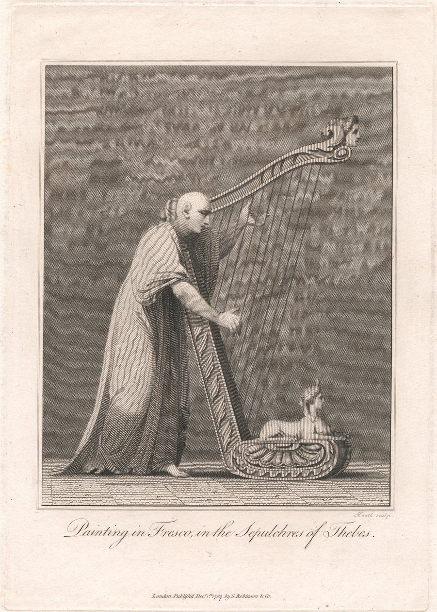 Schildering in de graven van Thebe door James Heath