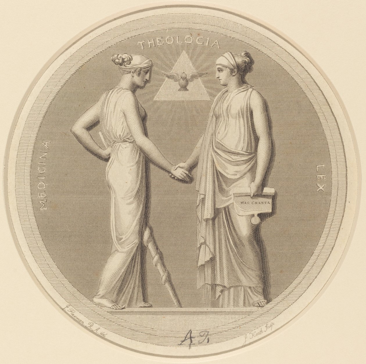 Medicina - Theologia - Lex door James Heath after John Flaxman