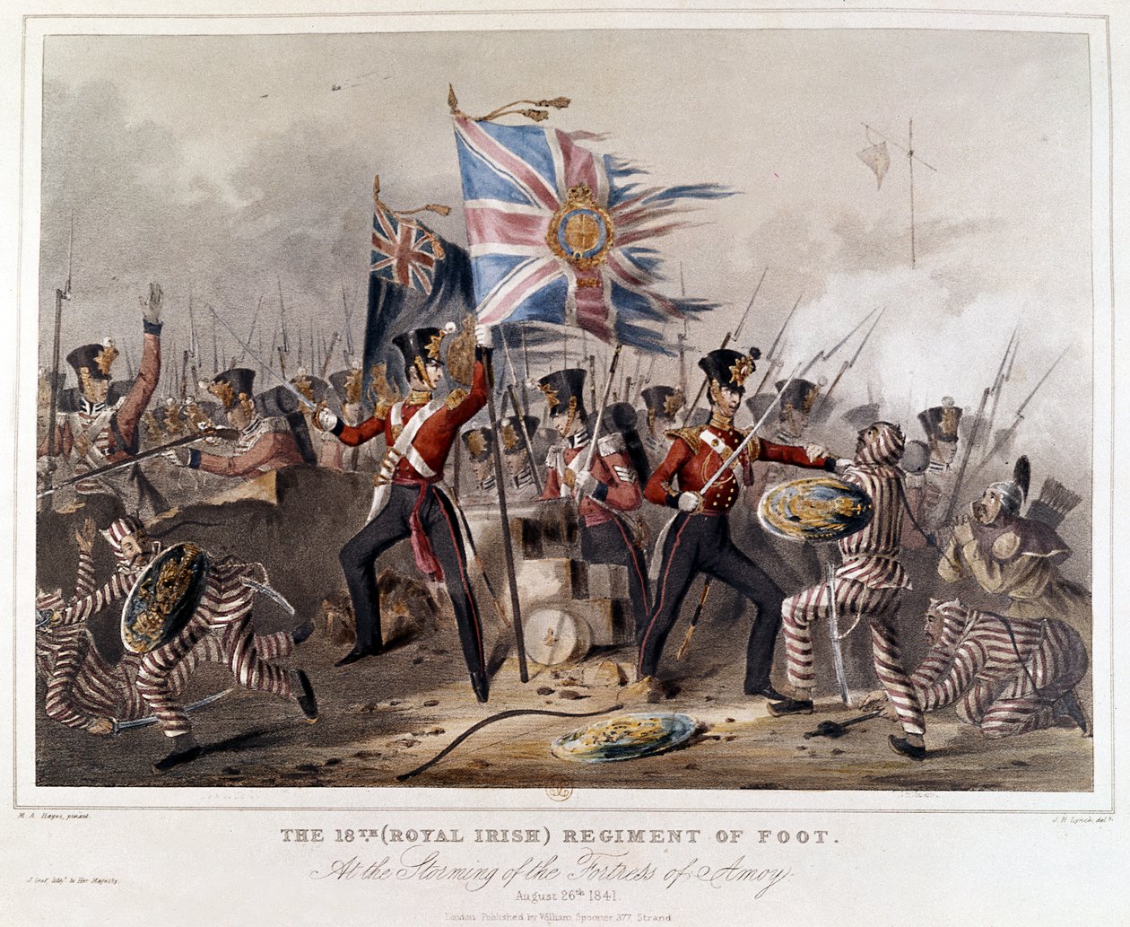 Het 18e (Royal Irish) Regiment of Foot. Bij de Bestorming van Amoy door James Henry Lynch