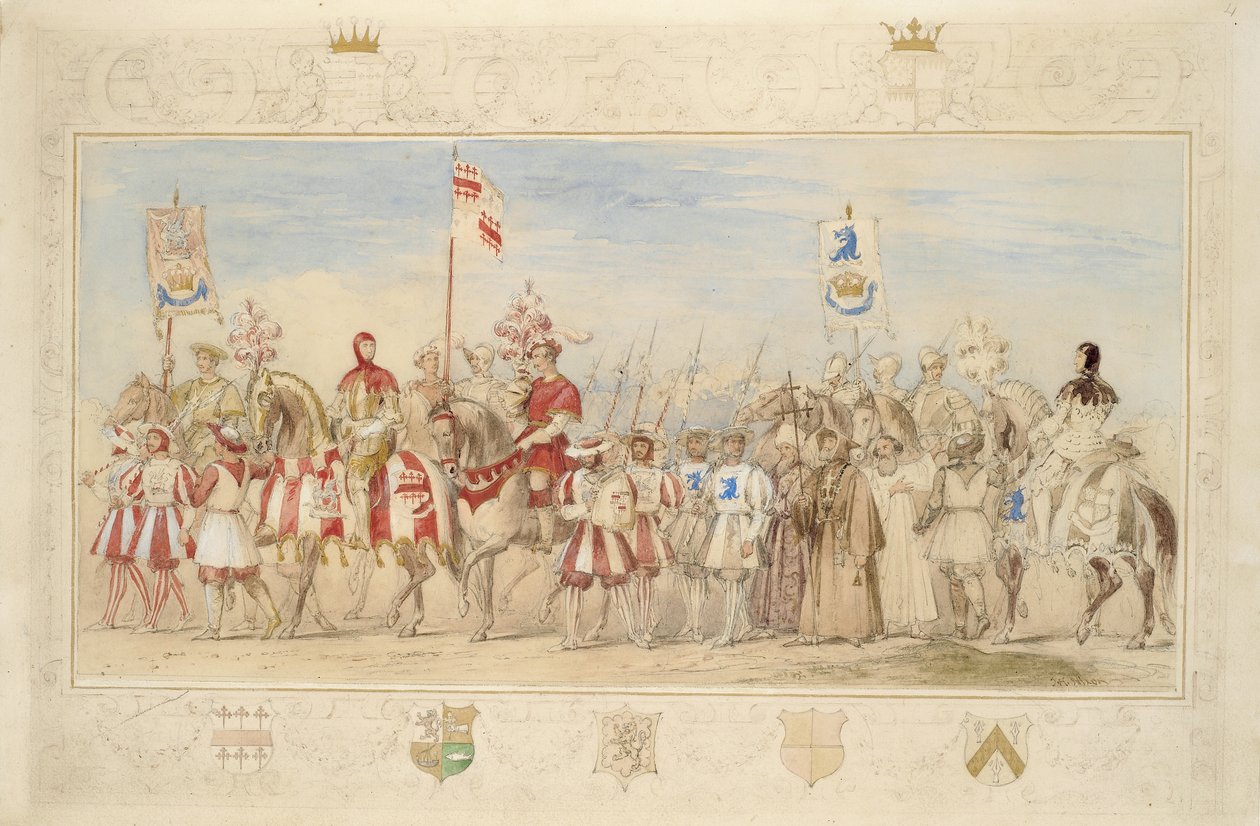 William Earl of Craven, Ridder van de Griffin en Henry de la Poer Beresford, markies van Waterford, Ridder van de Draak, 1839 door James Henry Nixon