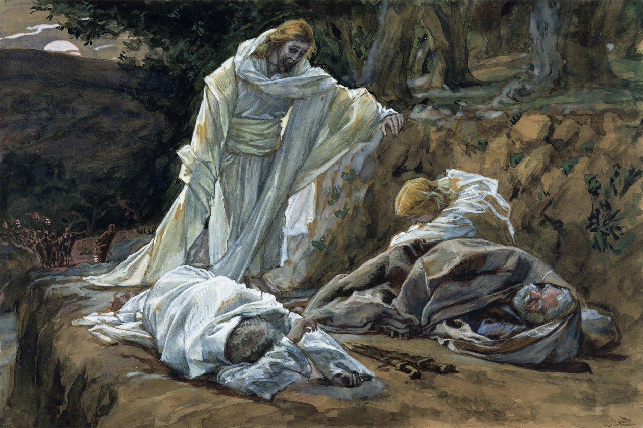 Konden jullie niet één uur met mij waken?, illustratie voor Het Leven van Christus door James Jacques Joseph Tissot