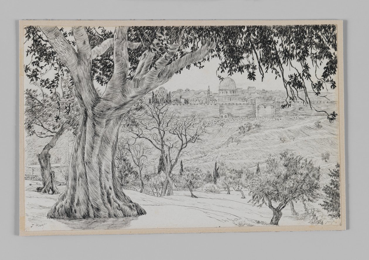 Halverwege de Olijfberg, illustratie uit Het Leven van Onze Heer Jezus Christus door James Jacques Joseph Tissot