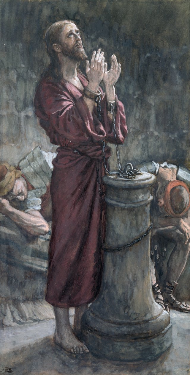Jezus in de gevangenis, illustratie voor Het leven van Christus, ca. 1884-96 door James Jacques Joseph Tissot