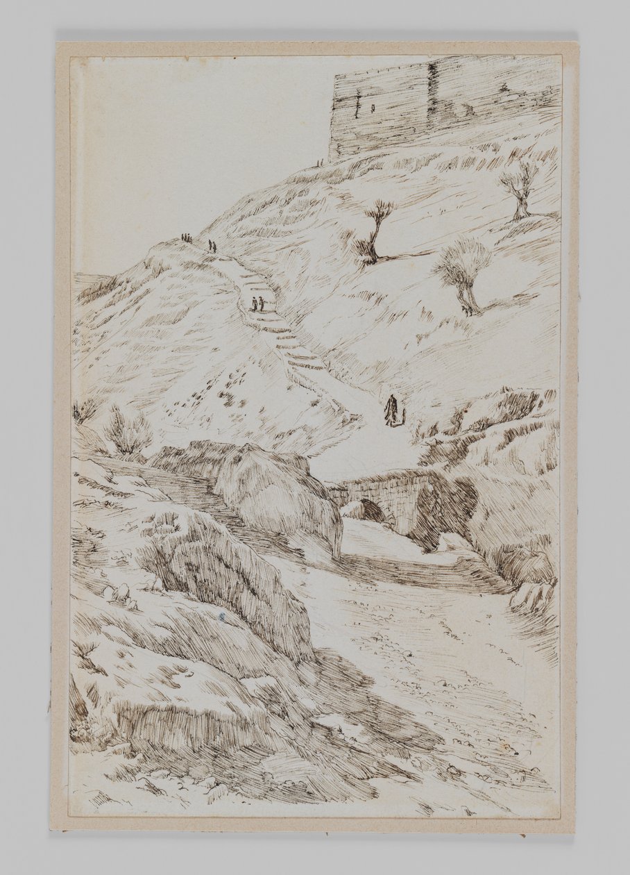 De Brug van Kedron vanuit Getsemane, illustratie uit Het Leven van Onze Heer Jezus Christus door James Jacques Joseph Tissot