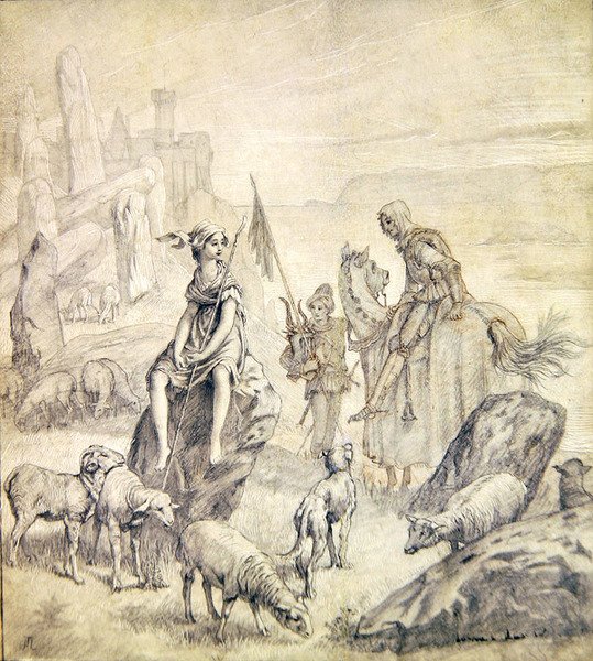 De Vrouw van de Kruisvaarder, uit een Bretonse ballade door James Jacques Joseph Tissot