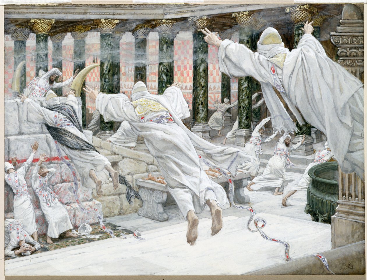 De Doden verschijnen in de Tempel, illustratie voor Het Leven van Christus door James Jacques Joseph Tissot