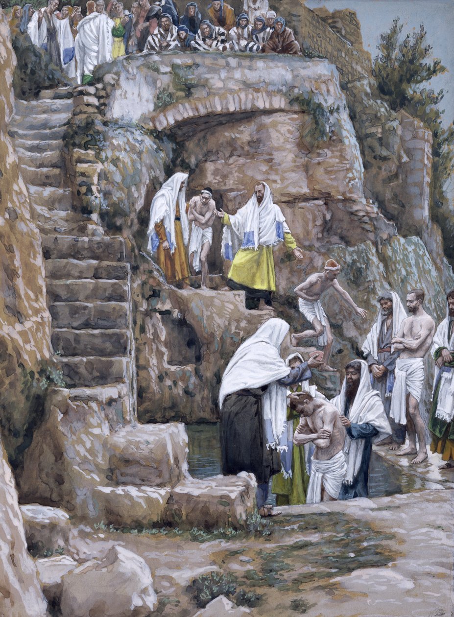 De discipelen van Jezus dopen, illustratie voor Het Leven van Christus door James Jacques Joseph Tissot