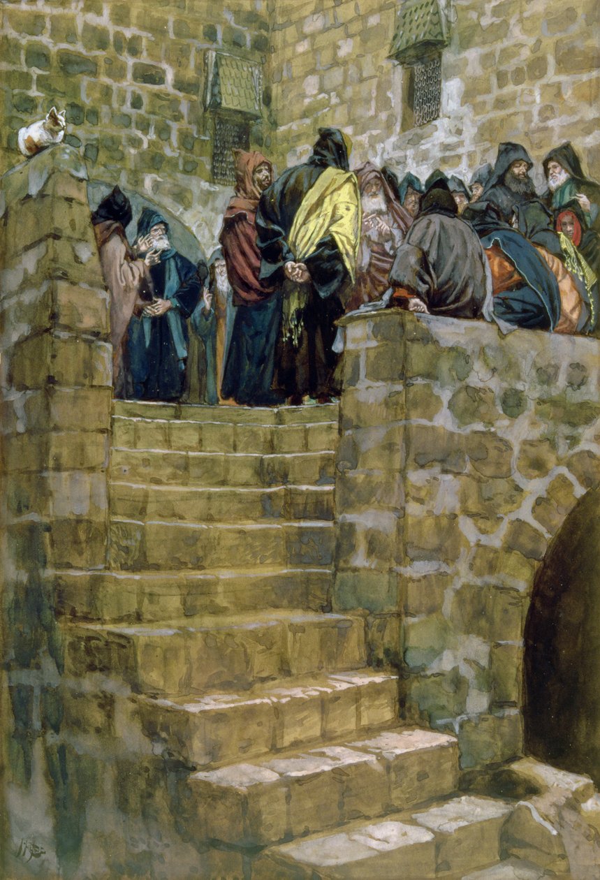 Het Kwaad Raad van Kajafas, illustratie voor Het Leven van Christus door James Jacques Joseph Tissot