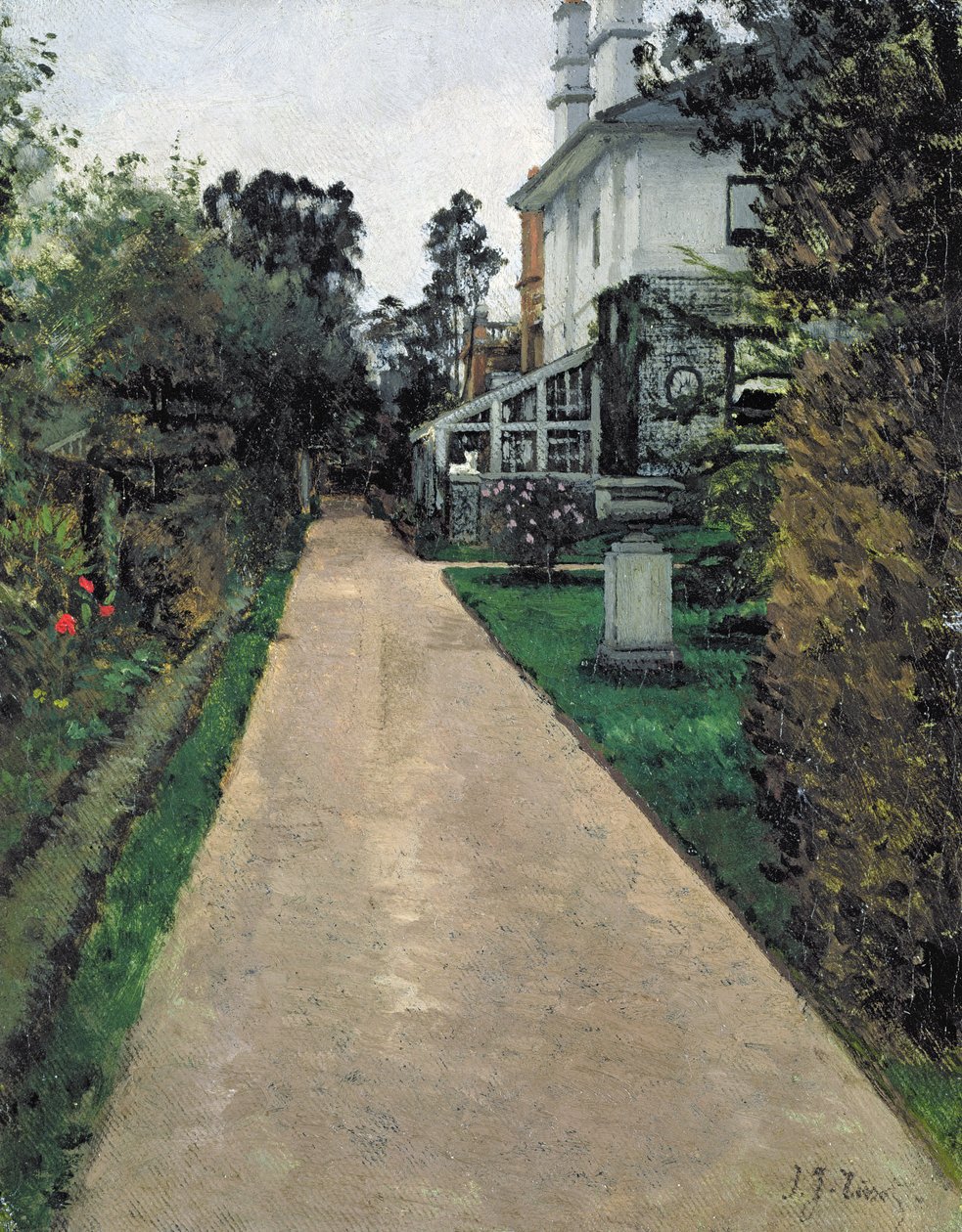 De tuin van het huis van de kunstenaar door James Jacques Joseph Tissot