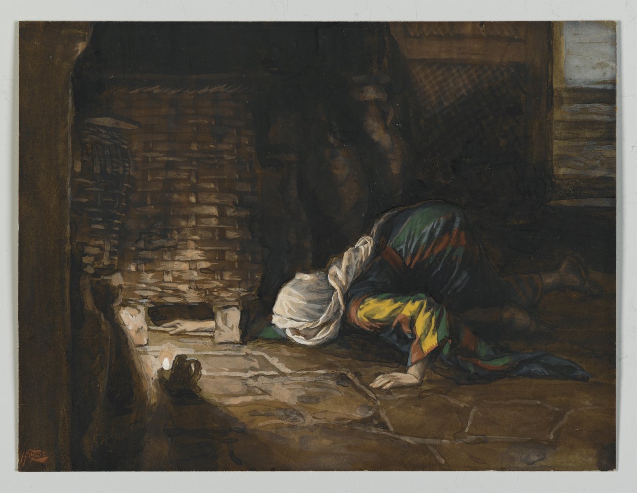 De verloren drachme, illustratie uit Het leven van onze Heer Jezus Christus door James Jacques Joseph Tissot